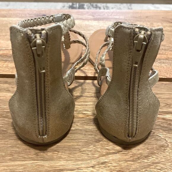 American Rag Amadora Gold Metallic Braided Vegan Leather Gladiator Sandals Sz 11 - Picture 5 of 9